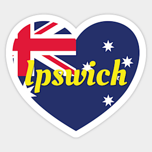 Ipswich QLD Australia Australian Flag Heart Sticker
